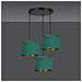 Lampada A Sospensione Hilde - Nero, Verde - Acciaio Verniciato A Polvere, Tessuto - 42x100x50 Cm - Foto miniatura 3