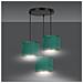 Lampada A Sospensione Hilde - Nero, Verde - Acciaio Verniciato A Polvere, Tessuto - 42x100x50 Cm - Foto miniatura 4