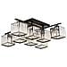 Lampadario Da Soffitto 8 Cubi In Vetro Portalampadina E27 Metallo Nero Moderno - Foto miniatura 1
