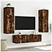 Mobile TV a Parete con Luci LED Rovere Fumo 60x35x31 cm - Foto miniatura 2