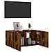Mobile TV a Parete con Luci LED Rovere Fumo 60x35x31 cm - Foto miniatura 4