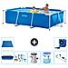 Piscina Fuori Terra - Rettangolo - 260x160x65 Cm - Blu - Include Accessori Coordinati A144 - Foto miniatura 1