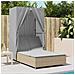 Lusso Casadino -  Lettino Prendisole Con Tetto E Tende Beige In Polyrattan - Foto miniatura 2