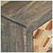 Comodino Grigio 40x30x50 Cm In Legno Massello Di Mango - Foto miniatura 6