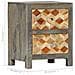 Comodino Grigio 40x30x50 Cm In Legno Massello Di Mango - Foto miniatura 8