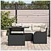 Set di Divani da Giardino  5 Pezzi con Cuscini Nero Rattan Sintetico, Divano da Giardino a 2 Posti con Cuscini Nero Rattan Sintetico - Foto miniatura 3