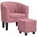 Poltrona Cabriolet con Poggiapiedi Rosa in Velluto - Foto miniatura 1