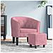 Poltrona Cabriolet con Poggiapiedi Rosa in Velluto - Foto miniatura 2