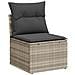 Set di divani da giardino con cuscini grigio chiaro in rattan poly - Foto miniatura 5