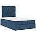 Struttura Letto Pouf con Materasso Blu 120x200 cm in Tessuto - Foto miniatura 6