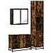 Set Mobili da Bagno 3 pz Rovere Fumo in Legno Multistrato - Foto miniatura 1