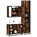 Set Mobili da Bagno 3 pz Rovere Fumo in Legno Multistrato - Foto miniatura 2