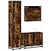 Set Mobili da Bagno 3 pz Rovere Fumo in Legno Multistrato - Foto miniatura 7