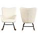Sedia A Dondolo In Tessuto Bouclette Beige Kaira - Foto miniatura 5