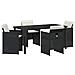 Set da Pranzo per Giardino 5 pcs Nero polyrattan - Foto miniatura 1