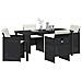 Set da Pranzo per Giardino 5 pcs Nero polyrattan - Foto miniatura 3