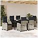 Set da Pranzo per Giardino 7 pcs Grigio chiaro polyrattan - Foto miniatura 4