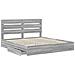Letto con Contenitore con testiera Grigio Sonoma 180 x 200 cm - Foto miniatura 5