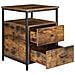 Comodino rustico marrone con cassetti in stile loft - Foto miniatura 3