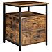 Comodino rustico marrone con cassetti in stile loft - Foto miniatura 1
