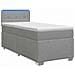 Letto con Box Spring, Materasso e LED Grigio Chiaro 90 x 200 cm - Foto miniatura 1