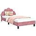 Struttura letto bambini con testata Rosa 90 x 200 cm Velluto - Foto miniatura 1