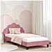 Struttura letto bambini con testata Rosa 90 x 200 cm Velluto - Foto miniatura 2