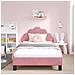 Struttura letto bambini con testata Rosa 90 x 200 cm Velluto - Foto miniatura 3