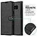 Custodia Compatibile Con Samsung Galaxy S8 Plus In Nero Carbone - Coperchio Protettiva Con Chiusura Magnetica, Funzione Stand E Tasca Per Le Carte - Foto miniatura 3