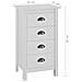 Credenza Hill Bianca 46x35x80 cm in Legno Massello di Pino - Foto miniatura 7