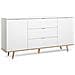 Mobile Credenza 2 Ante 3 Cassetti Bianco E Sonoma 180x40xh. 87 Cm - Foto miniatura 1