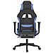 Sedia Da Gaming Con Poggiapiedi Nero E Blu In Tessuto - Foto miniatura 6