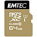Elitegold Microsdxc 64gb Classe 10 Uhs1 U1 85mb /s Con Adattatore Nero Oro - Foto miniatura 1