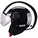 Casco Demi-jet Per Moto Nero E Bianco Con Calotta In Abs Taglia Xl - Foto miniatura 1