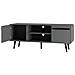 Chantal Credenza Bassa Con 2 Cassetti In Truciolare Grigio E Nero - Foto miniatura 3