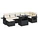 Set Divani Da Giardino Con Cuscini 8 Pz Nero In Polyrattan - Foto miniatura 1
