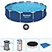 Piscina Fuori Terra - In Giro - 396x84 Cm - Blu - Include Accessori Coordinati Cb52 - Foto miniatura 1