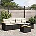 Set Divano da Giardino 6 pz con Cuscini Nero in Polyrattan - Foto miniatura 2