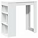 Tavolo Bar con Rastrelliera Bianco 102x50x103,5 cm Multistrato - Foto miniatura 1