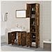 Set Mobili da Bagno 3 pz Rovere Fumo in Legno Multistrato - Foto miniatura 3