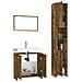 Set Mobili da Bagno 3 pz Rovere Fumo in Legno Multistrato - Foto miniatura 4