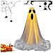 Decorazione Di Halloween Fantasma Spaventoso In Piedi Luminoso 85 Cm Bianco - Foto miniatura 1
