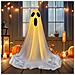 Decorazione Di Halloween Fantasma Spaventoso In Piedi Luminoso 85 Cm Bianco - Foto miniatura 7