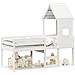 Letto a Soppalco con Tetto Bianco 80x200 cm in Legno di Pino - Foto miniatura 1