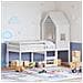 Letto a Soppalco con Tetto Bianco 80x200 cm in Legno di Pino - Foto miniatura 2