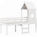 Letto a Soppalco con Tetto Bianco 80x200 cm in Legno di Pino - Foto miniatura 3