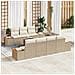 Set Divano da Giardino con cuscino 8 pcs Beige Poly Rattan - Foto miniatura 2
