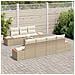 Set Divano da Giardino con cuscino 8 pcs Beige Poly Rattan - Foto miniatura 3