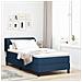 Letto box spring con materasso Blu 90 x 190 cm Tessuto - Foto miniatura 2