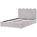Letto Contenitore Ciniglia Nanterre 160 X 200 Cm Beige - Foto miniatura 3